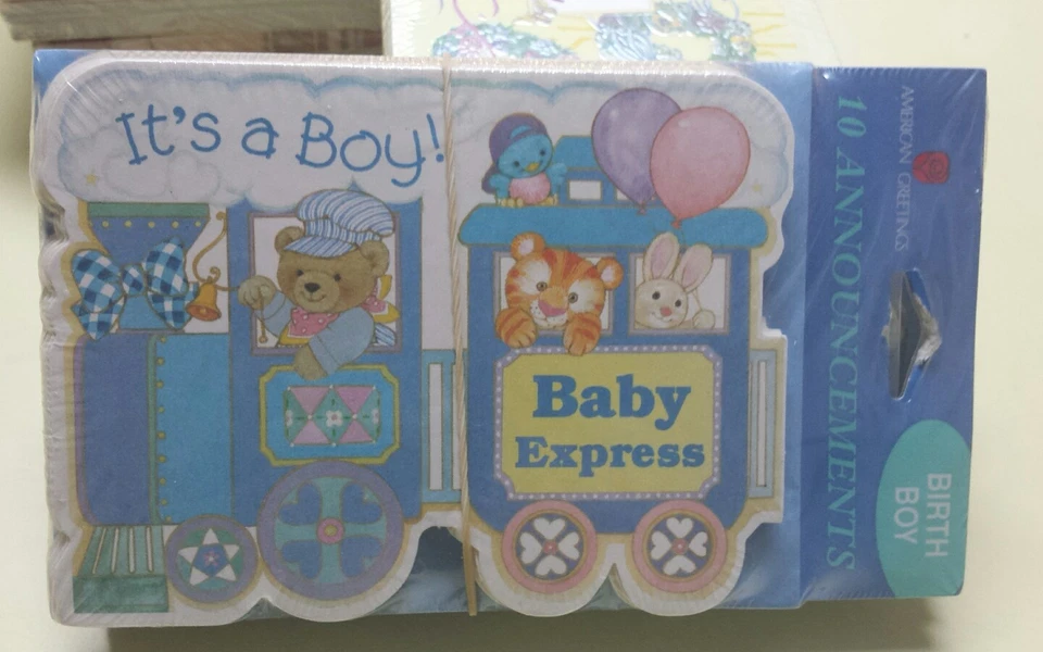 American Greetings 30 anuncios de nacimiento Baby Express y env.- ¡Es un niño! #A242 Foto 1 de 1