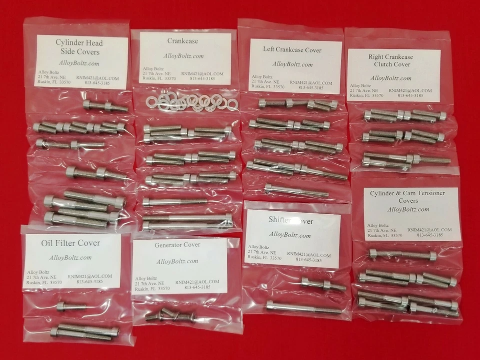 JUEGO DE TORNILLOS DE PERNO DE MOTOR DE ACERO INOXIDABLE PULIDO YAMAHA 1986-1997 VIRAGO XV700 XV750 Foto 1 de 1