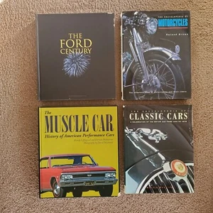 4 Book Lot The Muscle Car The Ford Century Classic Cars Motorcycles - Picture 1 of 10