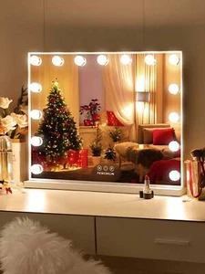 FENCHILIN Makeup Mirror With Lights,23'' X 18'',Large Mirror-Lightning Deals - Picture 1 of 6