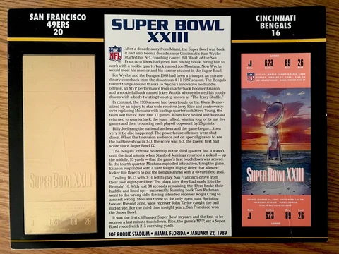 SUPER BOWL XXIII 49ERS VS BENGALS OFFICIALLY AUTHORIZED 22 KT GOLD NFL TICKET Cover