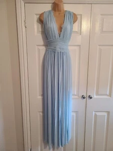 Asos Maternity hellblaues plissiertes Maxikleid Anlass Größe 12 - Bild 1 von 5
