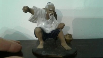 ✅💯Statuina giapponese in ceramica vintage  pescatore - Immagine 1 di 3
