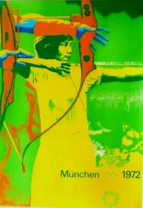Original vintage poster OLYMPIC GAMES MUNICH LADY ARCHER 1972 - Picture 1 of 1
