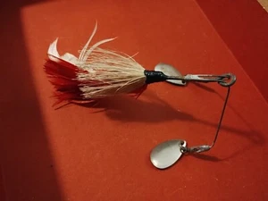 Vintage Shannon Dual Spinner Great Red & White Color Chicago Fishing Lure, 3-in - Picture 1 of 4