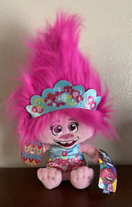 DREAMWORKS~Trolls World Tour~ “Poppy” Pink Plush Troll Doll,  Sitting, NEW, Tags