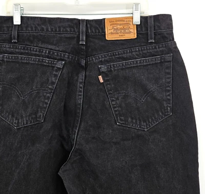 Vintage Levis 545 Orange Tab Loose Fit Baggy Jeans Black Size 36x34 Made In USA - Image 1 of 4