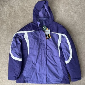 NEW LL Bean Ski Jacket Winter Coat Girls XL 18 Thinsulate Hooded Purple Fleece - Picture 1 of 9