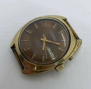 Slava Automatic 27 Jewels Soviet USSR Vintage Mens Gold Plated Wristwatch Rare - Picture 1 of 8