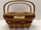 Longaberger - Bayberry Basket 1993 Christmas Collection - red w/ Plastic Liner