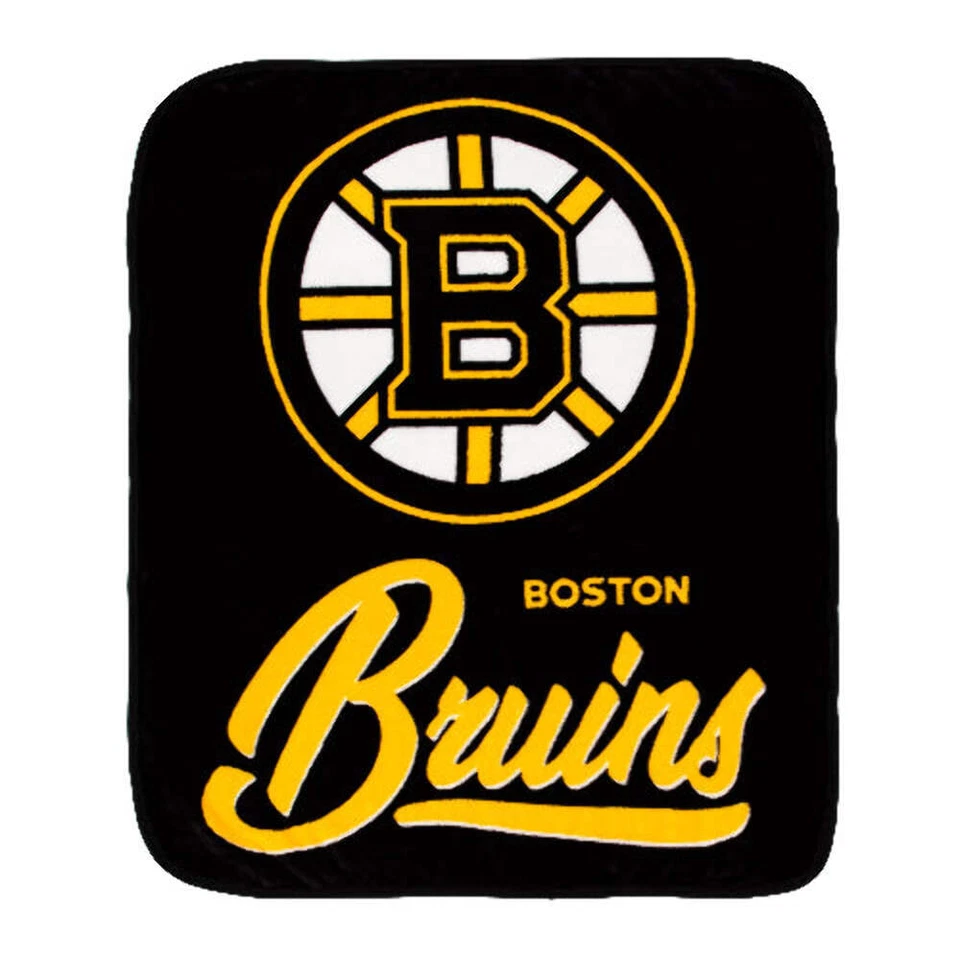 Boston Bruins 50" x 60" Signature Royal Plush Throw Blanket. - Image 1 of 1