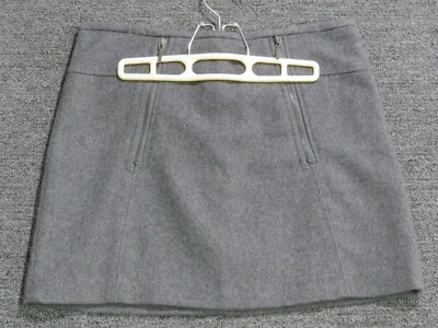 Falda Kenar Mujer Talla 4 Gris Mezcla Lana Sólida Trasera Cremallera Forrada Lápiz Foto 1 de 4