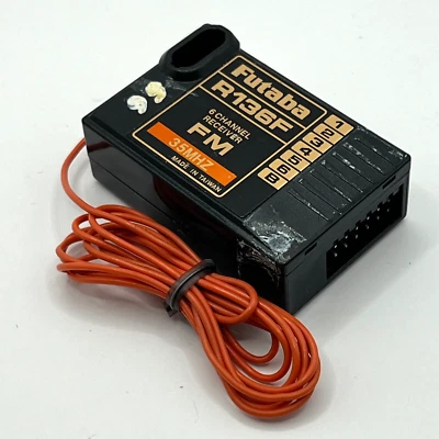 FUTABA R136F 6-CHANNEL RC BLACK RECEIVER 35 MHZ FM PPM SINGLE CONVERSION - Image 1 of 4