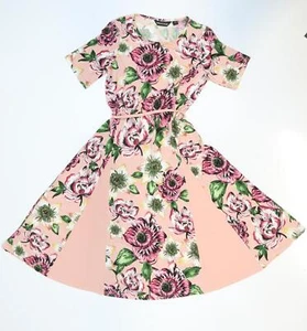 Nina Leonard Womens Pink Polyester Blend Fit & Flare Size XS Tie - Picture 1 of 12