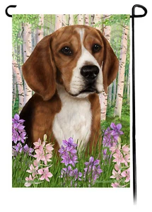 Spring Flowers Garden Flag - Beagle - Picture 1 of 1