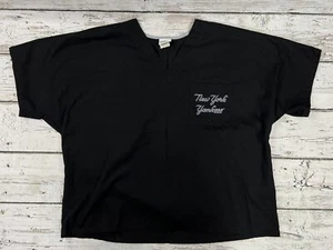 2004 New York Yankees MLB Spell Out Cherokee Uniforms Black Scrub Top Shirt - XL - Picture 1 of 5