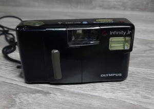 Olympus Infinity Jr 35mm Point & Shoot Vintage Film Camera Black Battery Tested - Picture 1 of 16