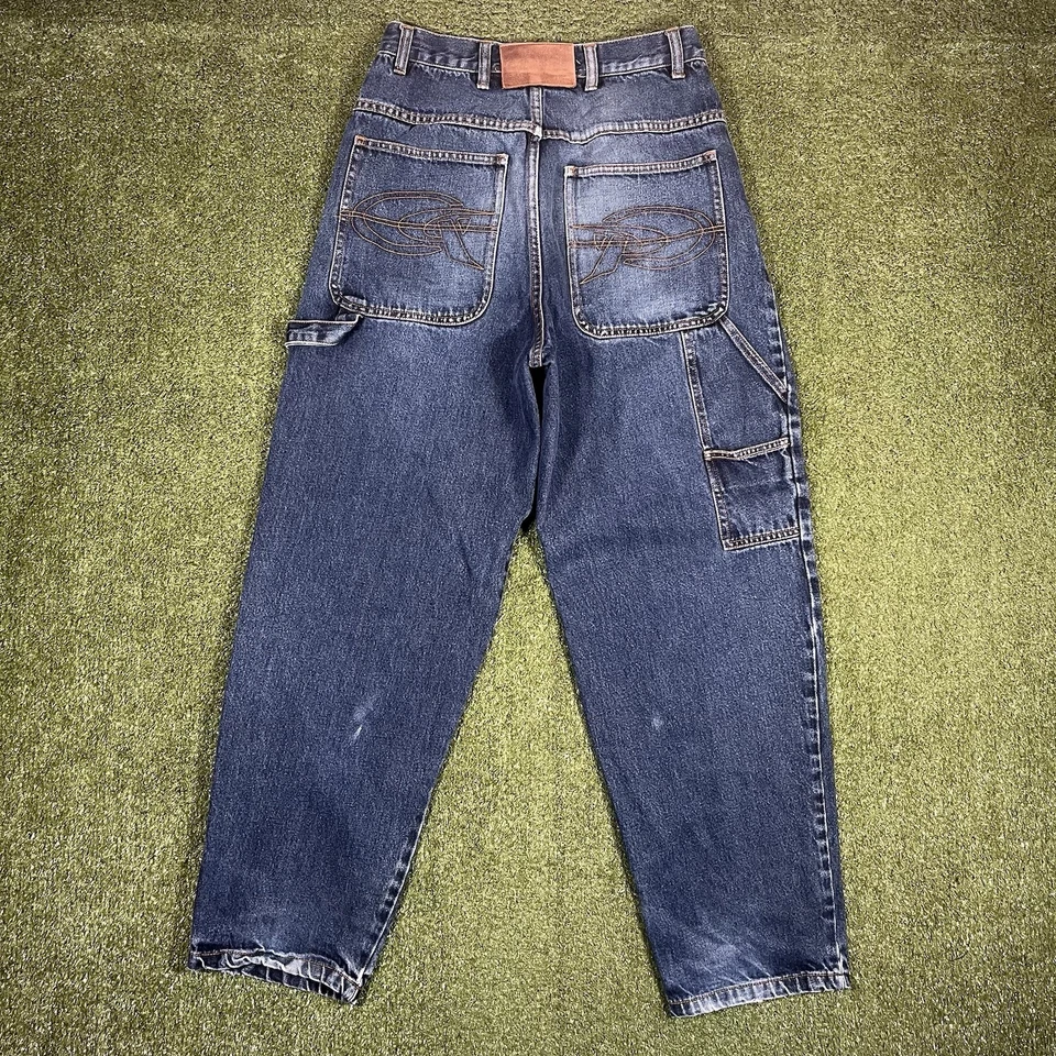 Pantalones de mezclilla Pangea skater carpintero lavado medio 26x28 calce holgado Y2K Foto 1 de 4