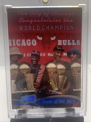 1997-98 Topps Stadium Club - Michael Jordan, Dennis Rodman, Scottie Pippen #5 - Imagem 1 de 4