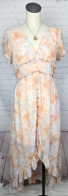 Promesa Dress High Low Ruffles Empire Waist Lined Romantic Boho Prairie Size S - Image 1 of 4