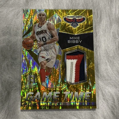 Mike Bibby 2015 Panini Spectra Gold Prizm Game Time Material Patch Hawks #’d /10 - Image 1 of 3