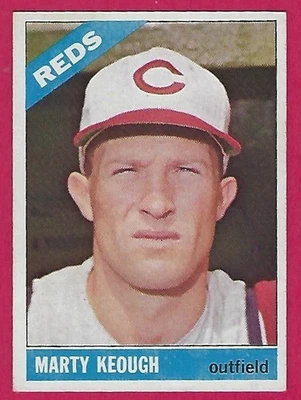 1966 Topps Marty Keough # 334 Cincinnati Reds - ExMt++ - Image 1 of 2