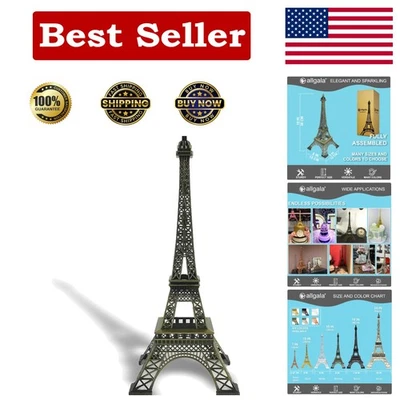 Impresionante Estatua Decorativa Torre Eiffel Bronce 15" - Dije Parisino Instantáneo - Imagen 1 de 4