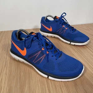 Nike Flex 2014 Run Mens Trainers UK 8 Blue Orange Running Gym Crossfit Hyrox - Picture 1 of 13