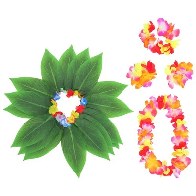  Déguisement Hawaïenne Tenue Fille Costume De Fête Accessoires Hawaïens - Immagine 1 di 4