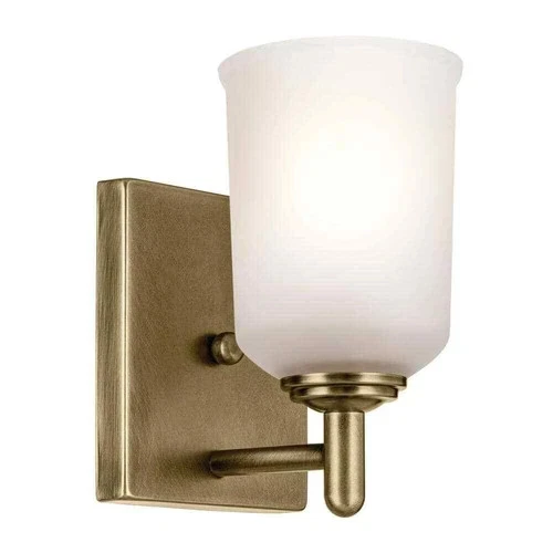 Kichler 45572NBRCLR Shailene Light Natural Brass Indoor Wall Sconce Clear Glass