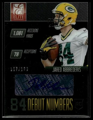 2014 Panini Elite #JA Jared Abbrederis Rookie Debut Numbers Autographs #/199 RC - Image 1 of 2