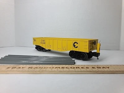 Mth RailKing O-27 Gauge 33-7203 W/EOT Installed Chessie Gondola I-Beam Load Ex/b - Image 1 of 4