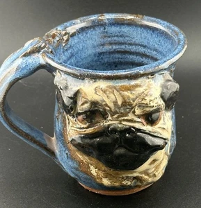 GROUNDHOG BLUES POTTERY PUG DOG COFFEE MUG CUP HANDMADE - Bild 1 von 4