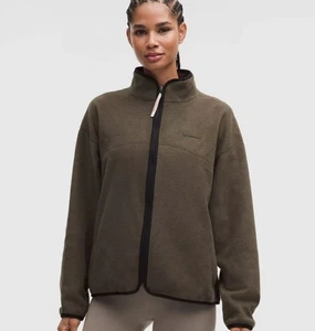 lululemon Tumbled Fleece Full-Zip Jacket Olive Brown/Black/Light Ivory - Bild 1 von 3