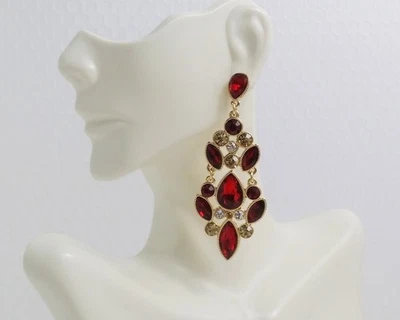 Pendientes colgantes firmados MONET tono dorado multicolor cristal poste Foto 1 de 4