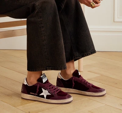 Золотой гусь мяч звезда кроссовок рубиновый красный гранат бархата/металлик sz 40 новый в коробке - Изображение 1 из 4