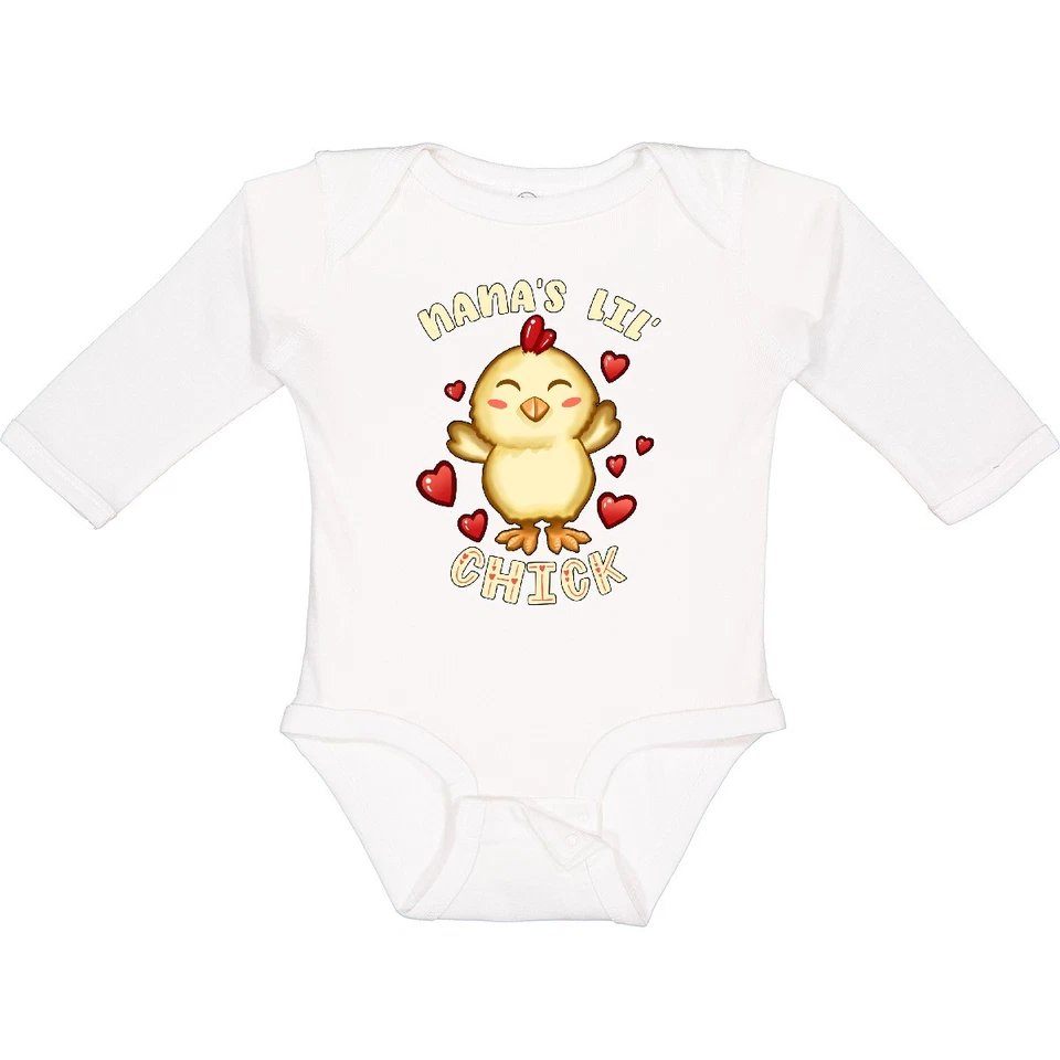 Lindo Inktastic Nana's Lil' Chick manga larga enredadera animales de granja Nana abuela Foto 1 de 1