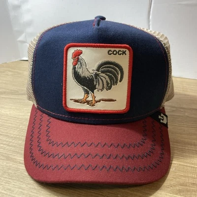 Gorra Goorin Bros Cock Rooster The Farm Azul Marino/Rojo Camionero Ajustable Snapback Foto 1 de 4