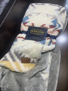 PENDLETON NEW!!! Throw Blanket Sherpa Aztec SUPER SOFT 50” X 70” COZY! - Picture 1 of 9