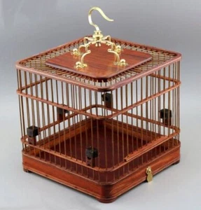 Natürlicher Palisander Vogelkäfig chinesisches Holz Haustier Papagei Nest Zuhause - Bild 1 von 5