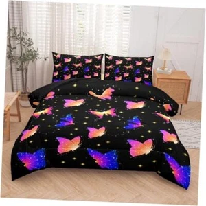 Black Butterfly Bedding Sets for Girls,Size Comforter Queen Butterfly 5045 - Picture 1 of 6