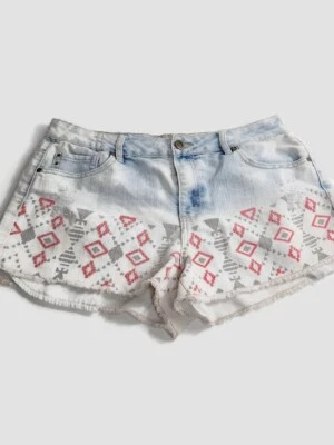 Pantalón Corto Hot Kiss High Rise Azteca Borde Corte Cici Para Mujer Talla 14 Foto 1 de 2