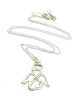 Ángel Colgante 925 Bañado en Plata 45.7cm Cadena Proteja Su Familia y Amigos - Imagen 1 de 4