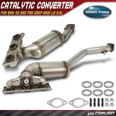 2x Convertidor catalítico lateral delantero y trasero para BMW X3 E83 F25 2007-2010 L6 3,0 L Foto 1 de 4