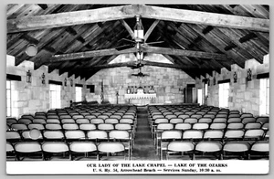 1950 RPPC Arrowhead NC Chapel Lake Of the Ozarks HAS HOLES Photo Postcard L9 - Picture 1 of 2