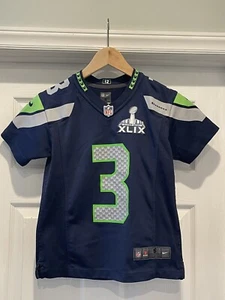 Nike Seahawks Russell Wilson #3 Jersey Youth Small NFL Super Bowl - Picture 1 of 9