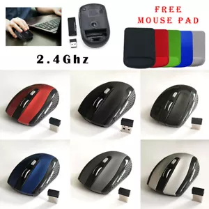 2.4GHz Wireless Optical Mouse Mice & USB Receiver For PC Laptop Computer DPI - Picture 1 of 17