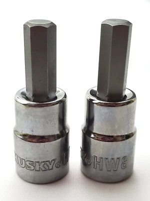 Lot of 2 Husky 8 mm Hex Bit Sockets 3/8" Drive HW8 - Image 1 of 4