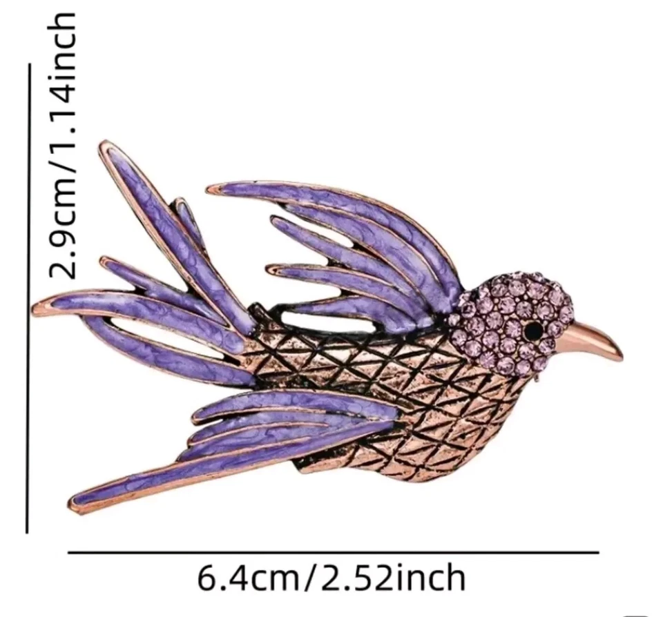 Broche prendedor pájaro púrpura joyería de moda NUEVO ENVÍO GRATUITO 2,5 pulgadas Foto 1 de 1