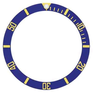 INSERTO BISEL ALUMINIO PARA ROLEX SUBMARINER AZUL 5508 5512 5513 1680 FUENTES DORADAS - Imagen 1 de 2